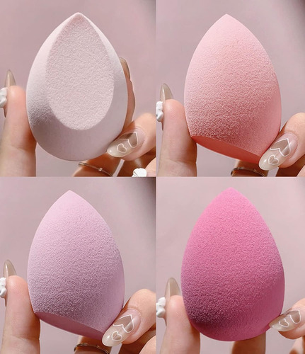 Juego De 6 Esponjas De Maquillaje De Terciopelo Y 4 Esponjas