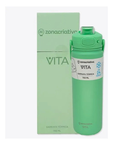 Garrafa Térmica Vitta Pistache 700 Ml Zona Criativa Cor Verde-claro