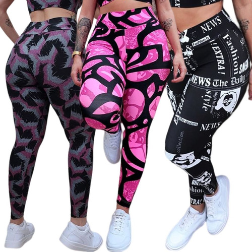 Kit 05 Leggings Fitness Roupas De Academia Barato Sortidas