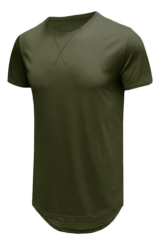 Camiseta Casual Con Cuello Redondo Liso Popular Con Mangas D