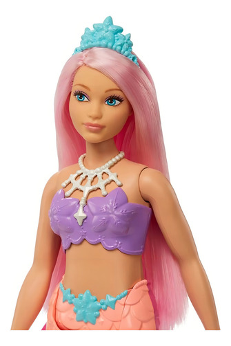 Barbie Dreamtopia Princesa Sirena Rosa Cola Durazno Hgr09