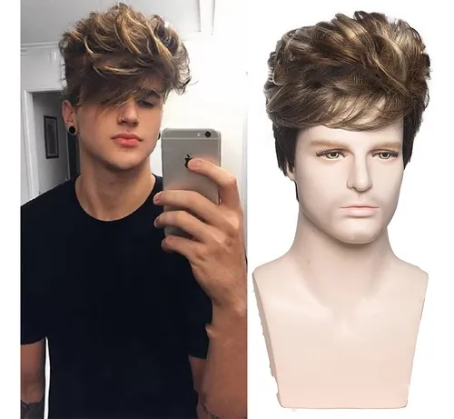 Sylhair Men Wigs Short Silver Gray Wig Male Guy Short