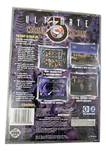 Ultimate Mortal Kombat 3 Sega Saturn Original Local Mg