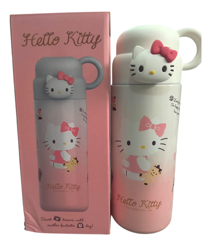 Vaso Termico Kawaii Sanrio Frio/calor Kuromi, Hello Kitty Hello Kitty Con Tasa 460ml