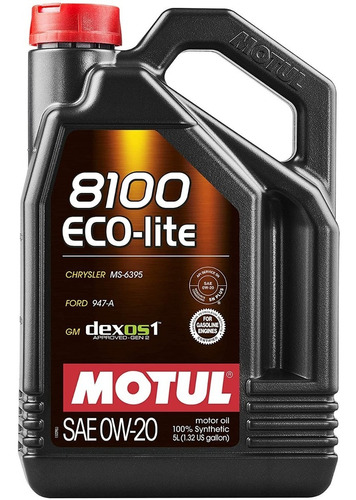 Motul 5l Oil Sintético Del Motor 8100 0w20 Eco-lite