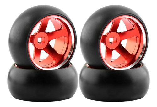 Neumático De Rueda De Coche 4x Rc Rojo 25 Mm X 11 Mm Rojo