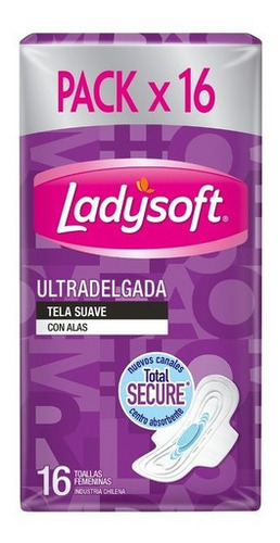 Toalla Femenina Ladysoft Ultradelgada Tela Suave 16 Un