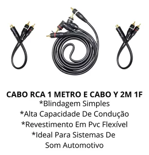 Kit 1 Cabo Rca 1 Metro + 2 Cabos Y
