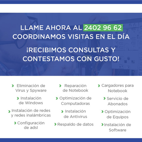 Imagen 3 de 7 de Reparacion Pc Y Notebook En Domicilio, Presupuesto Sin Costo