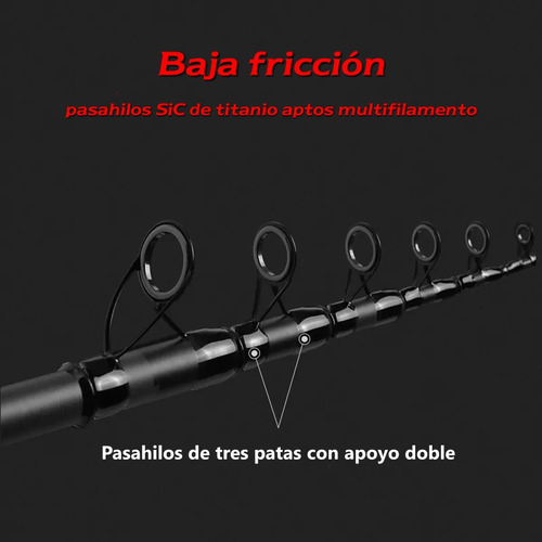 Imagen 4 de 8 de Caña Telescopica Caster Oceanus 3.90m Variada Mar 60 Lb 200g