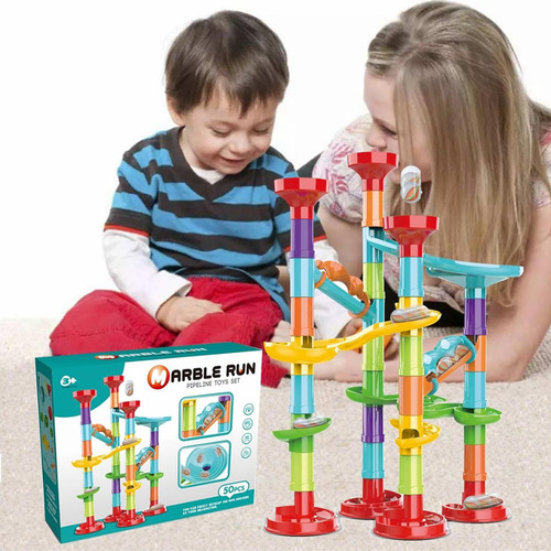 Pista De Canicas 50 Piezas Tobogán De Canicas Juego Color Multicolor