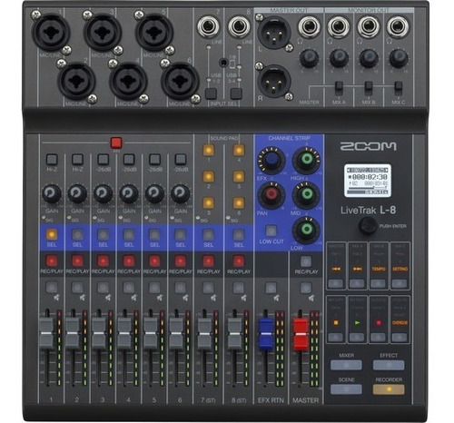Mesa De Som Livetrak L-8 Mixer Zoom Interface Audio Original