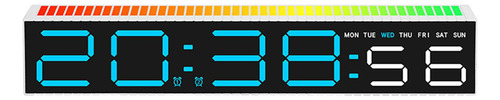 Reloj Digital, Reloj Electrónico De Música Led, Luz Azul