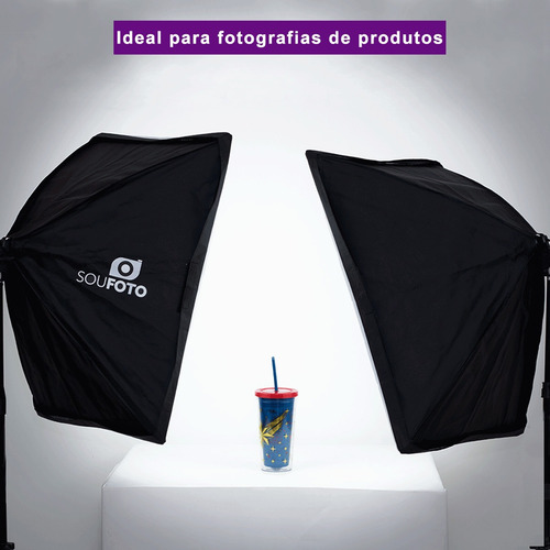 Imagem 7 de 8 de Kit Iluminação Duplo Softbox 50x70cm E Tripé 2m Para Estúdio