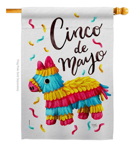 Breeze Decor Pinata Mayo House Bandera Verano Cinco De Fiest