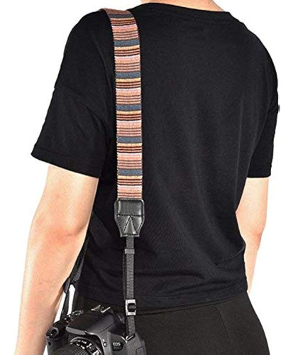 Correa De Cuello Para Camara Ajustable Con Diseño De Rayas