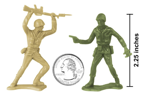 Timmee Plastic Army Men - Od Green Vs Tan 100 Figuras De Sol