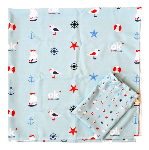 Imagen 4 de 7 de Lona Playera Lona Picnic Con Bolsa 140x140 Sea Marino Ocean