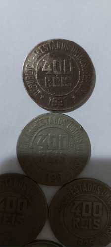 Vendo 6 Moedas De 400 Réis, 1920, 1922, 1925, 1926 E 1931.
