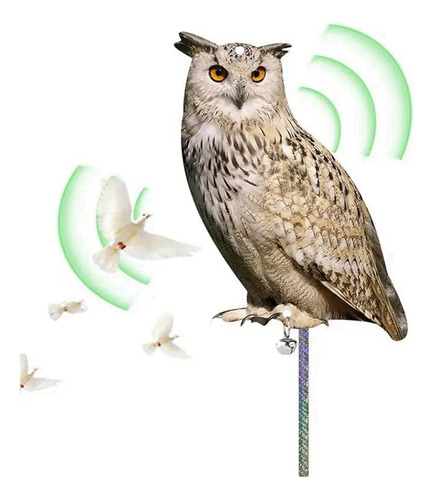 Ahuyentador De Pájaros Acrílico Queenly, Simulación De Búho,