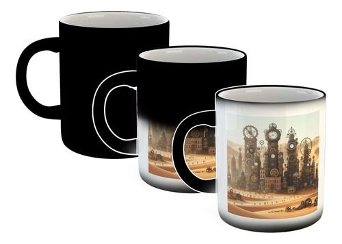 Taza Magica Ciudad Mecanica Duna Engranaje Reloj M4