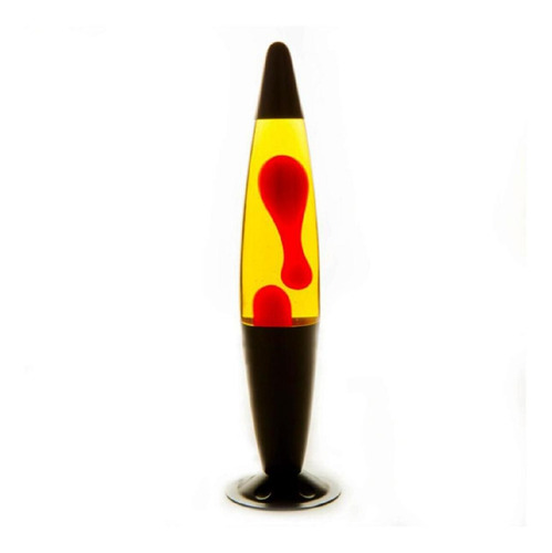 Lampara De Lava Cohete Color Amarillo, 41 Cm
