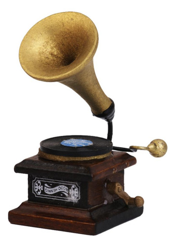 Tocadiscos Fonógrafo En Miniatura 6 Piezas