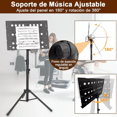 Atril De Partituras Altura Regulable Plegable Orquesta