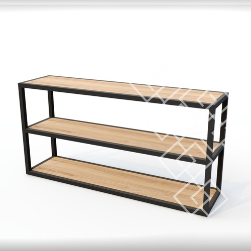 Rack En Hierro Y Madera - Estilo Industrial Finger Eucalipto