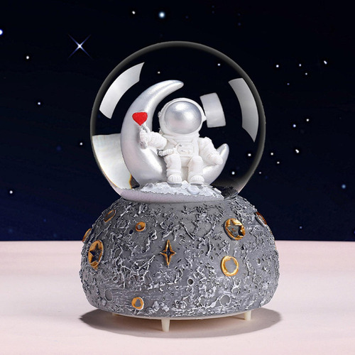 Astronauta Luminoso Copo De Nieve Bola De Cristal Caja De