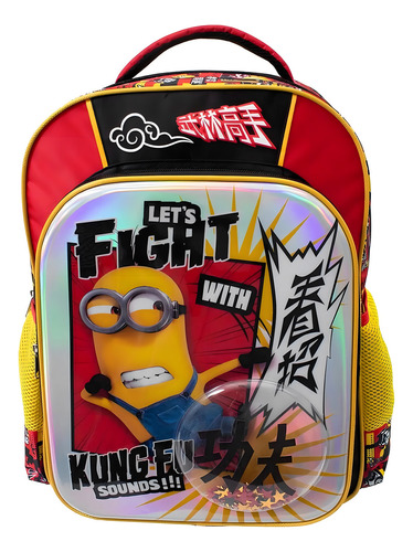 Mochila Escolar Grande Primaria Ruz Niño Minions 163492 Color Rojo