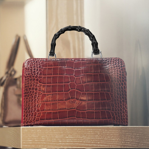 2025 Cartera Decorativa Con Asas De Bambú De Imitación, 4