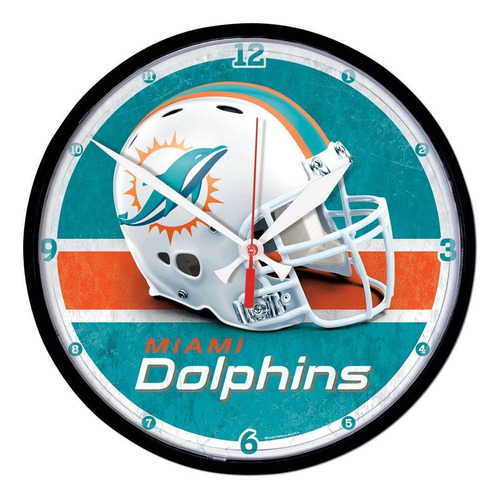 Relógio De Parede Nfl Miami Dolphins 32cm