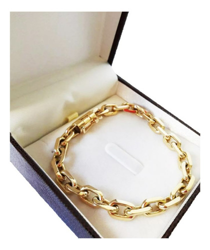 Pulseira Cadeado 46 Gramas 7mm Ouro 18k Maciço