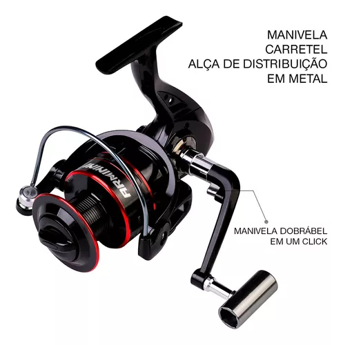 Vara Pesca Super Completa Molinete Iscas Artificiais + Itens