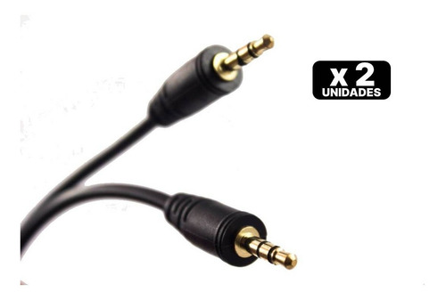 Dos Cables Auxiliar Audio Stereo Gio Minijack 3.5 M/m 1.5mts