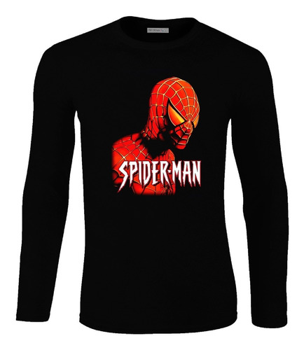 Camiseta Manga Larga Hombre Araña Spiderman Comic Lbo