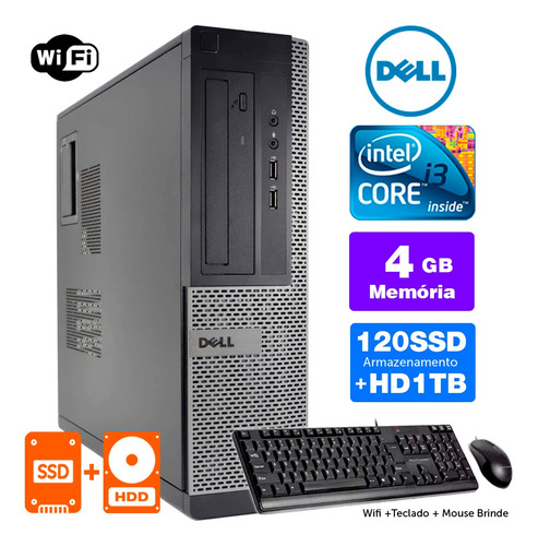 Cpu Barato Dell Optiplex Int I3 2g 4gb Ssd120+1tb Brinde