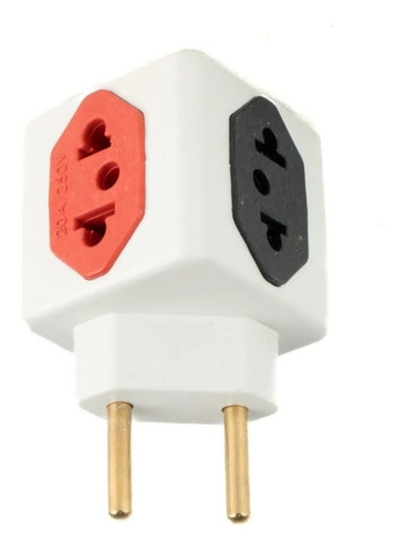 Kit 100 Adaptadores Pino Cubo Colorido Benjamin 4 Saídas 10a