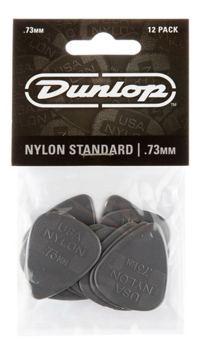 Kit 12 Palhetas Dunlop Nylon Standard 0.73mm 44p Made Usa Cor Cinza