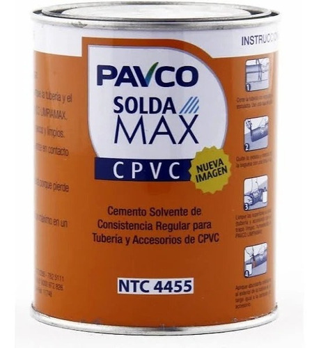 Soldadura Cpvc Pavco 1/8 Gal Pegante Cpvc