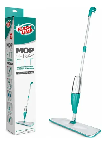 Mop Spray Fit Microfibra Verde Reservatorio 365ml Flash Limp
