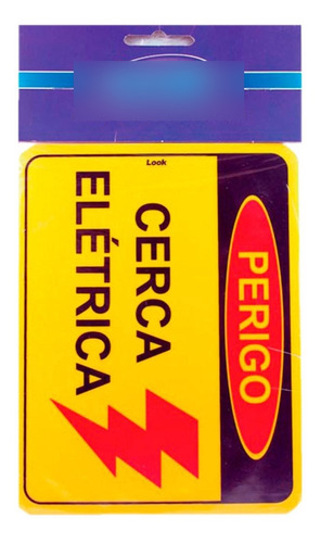 Placa Sinalizacao 15x20 Cerca Eletrica - Kit C/5 Cartelas