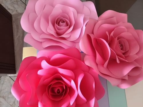 4 Flores Gigante Papel 40cm E De15cm Decoração Festa | Frete grátis