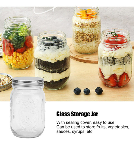 Tarro De Cristal Tapa 500 Ml Almacenamiento De Alimentos Tra