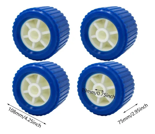 4x Ruedas Elevadoras Para Barcos Con Rodillos Acanalados