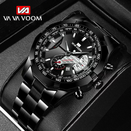 Luminoso Reloj Deportivo Casual Con Correa De Acero