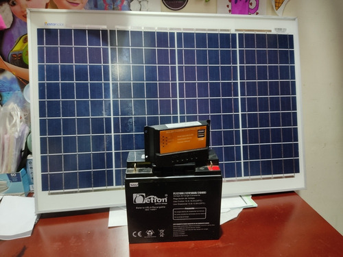 Imagen 6 de 10 de Kit Panel Batería Controlador Led (componentes Planta Solar)