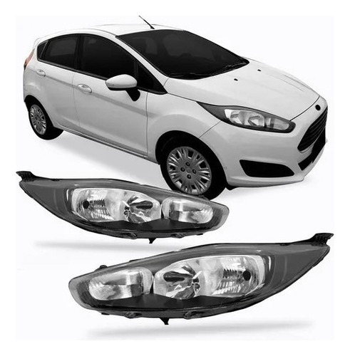 Farol Dianteiro Fiesta Hatch 2016 Mascara Preta (Recondicionado)