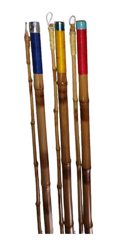 Vara Bambu Com Emenda Ponta Grossa Com 3,90mts 2 Peda 5 Unid